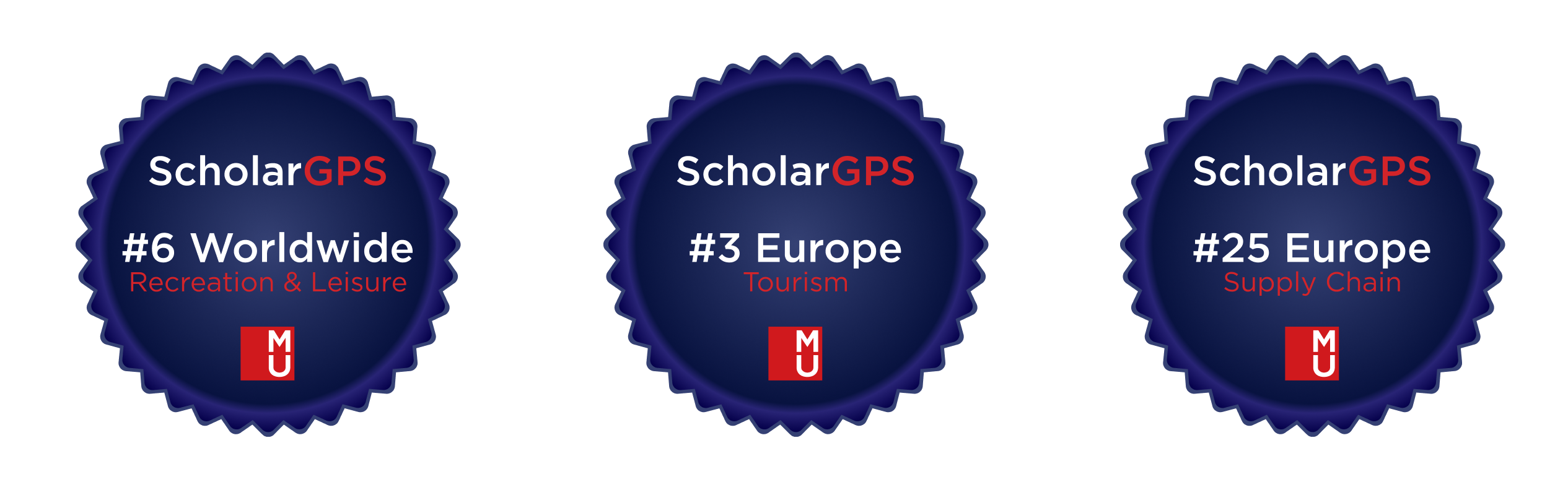 ScholarGPS Badges Recreation, Tourism & Supply Chain
